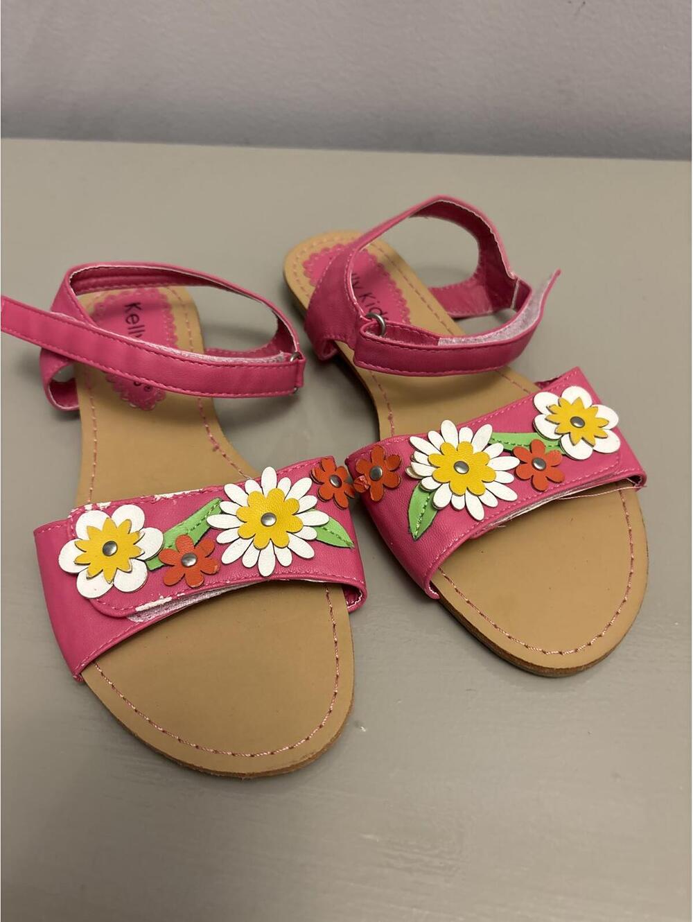 Kelly Kids Pink Floral Strap Sandals for Girls Size 4 Youth [COPY]